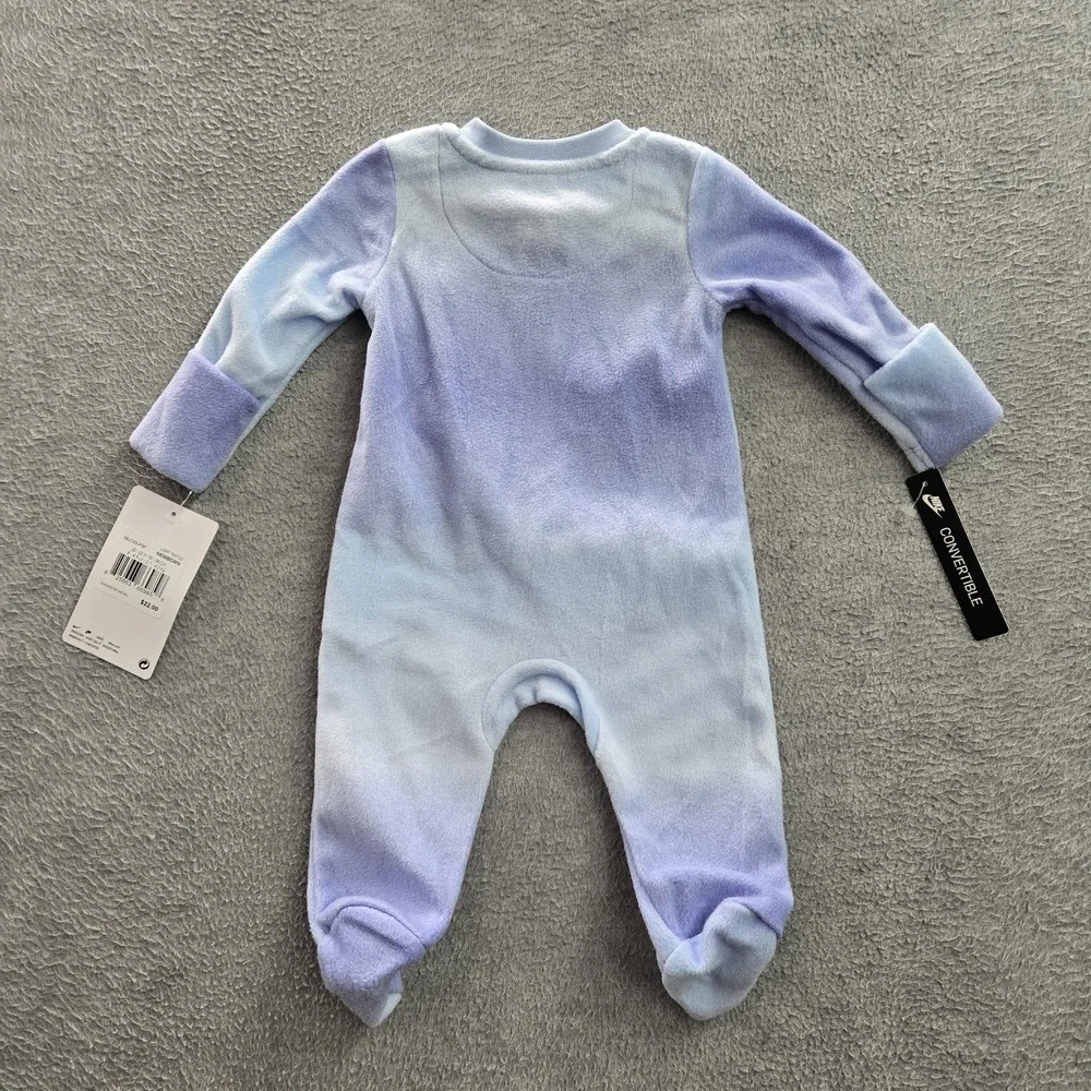 Nike Sleepwear Newborn Toddler 50-56 cm  Blue Fleece Logo Zipper NWT